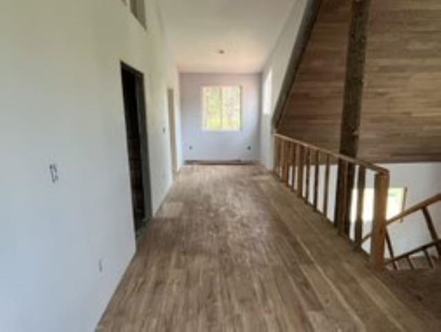 hallway featuring wood-type flooring