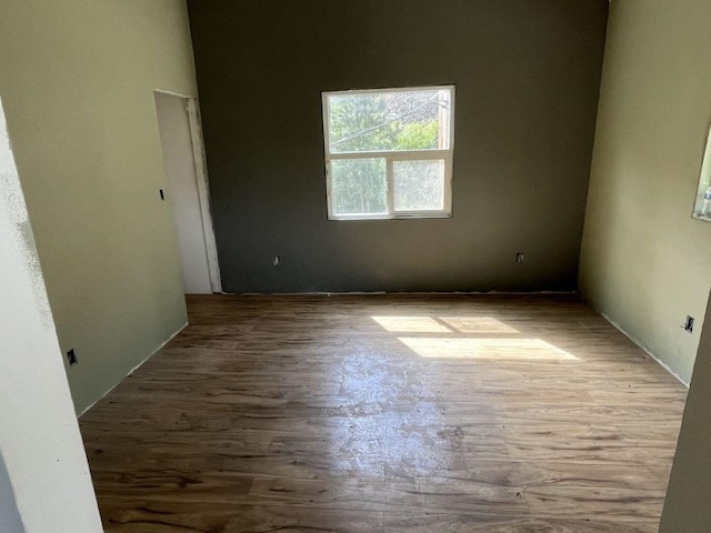 empty room with hardwood / wood-style flooring