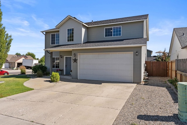 front facade with a garage