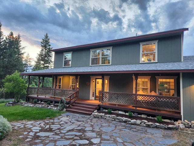 view of front of property with a porch