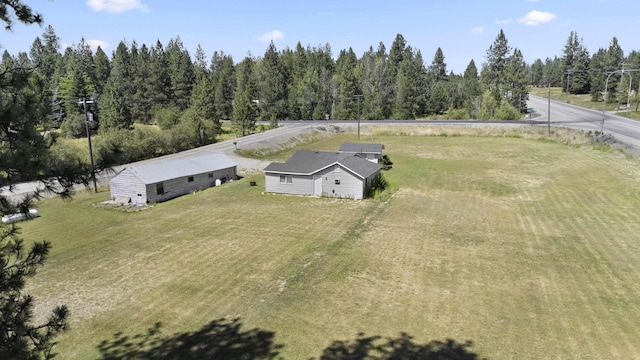 drone / aerial view with a forest view