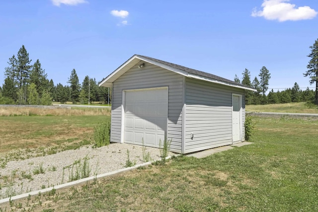 detached garage with driveway