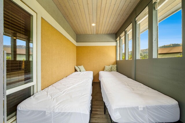 interior space with wooden ceiling