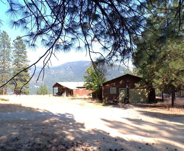 exterior space with a mountain view