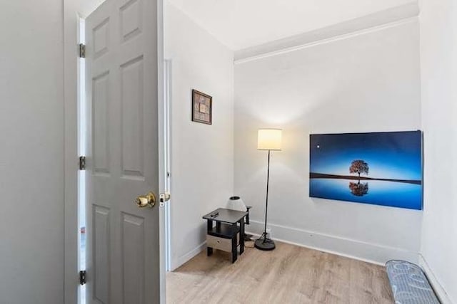 living area featuring light wood-type flooring