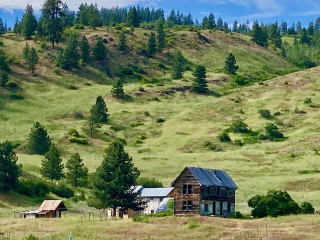 aerial view with a rural view