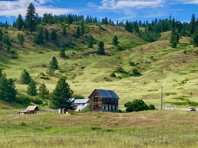 aerial view with a rural view