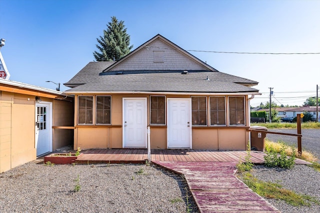 view of front of property featuring a deck