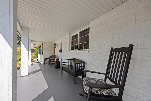 view of patio with a porch