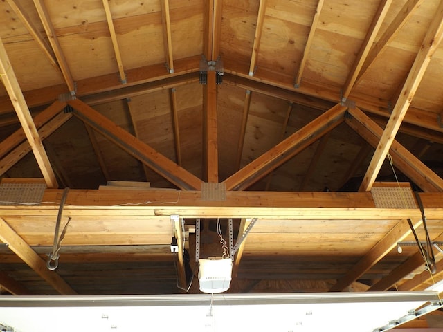 view of unfinished attic