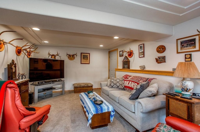 living room with carpet