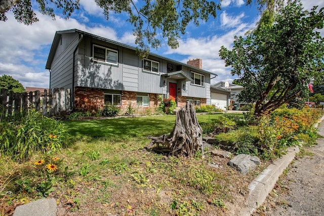 view of front of home with a front yard