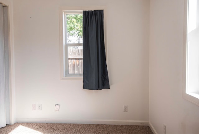 view of carpeted spare room