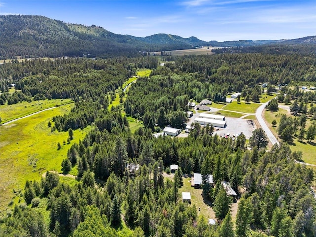 aerial view featuring a mountain view