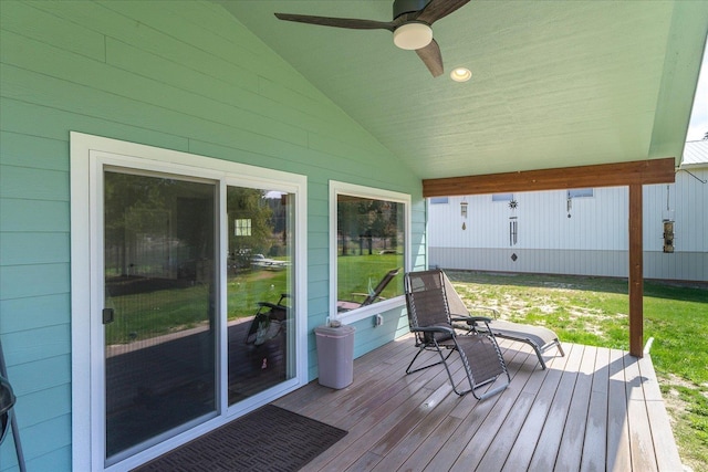 deck with ceiling fan