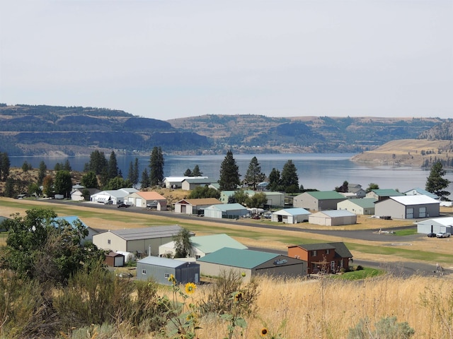 property view of mountains featuring a water view