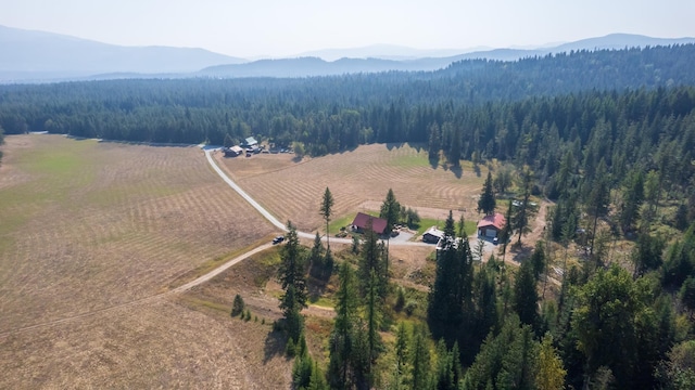 1114 Stohr Rd, Newport, WA 99156 - aerial view featuring a rural view, a wooded view, and a mountain view