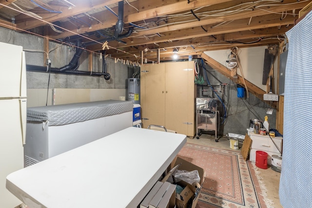 1114 Stohr Rd, Newport, WA 99156 - unfinished basement with freestanding refrigerator and electric water heater