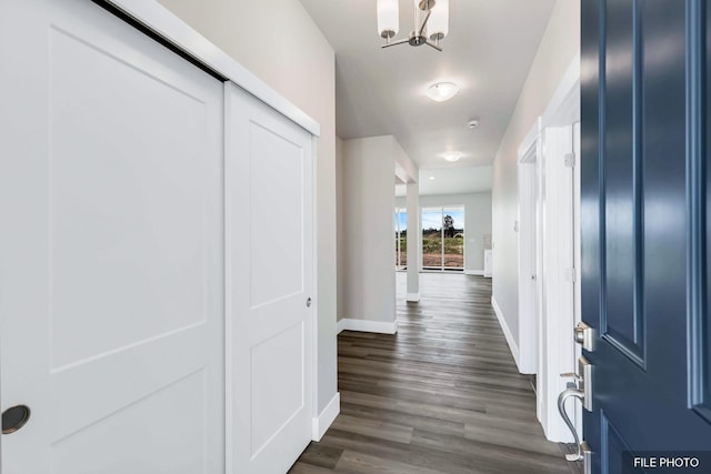 5871 S Sherri Lea Rd, Spokane, WA 99224 - entrance foyer with baseboards and dark wood-style flooring