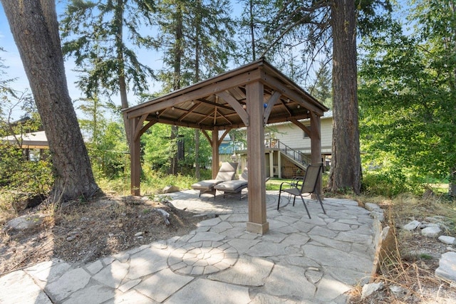 view of patio with a gazebo