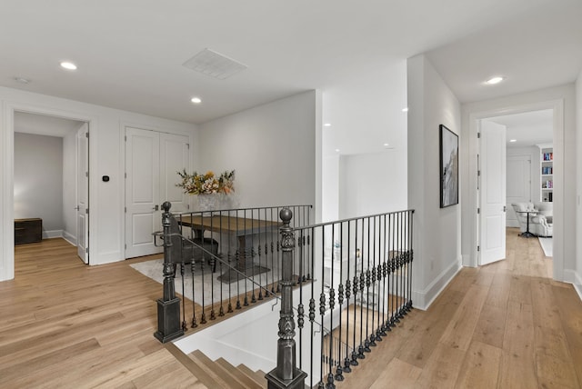 hallway featuring light wood-type flooring