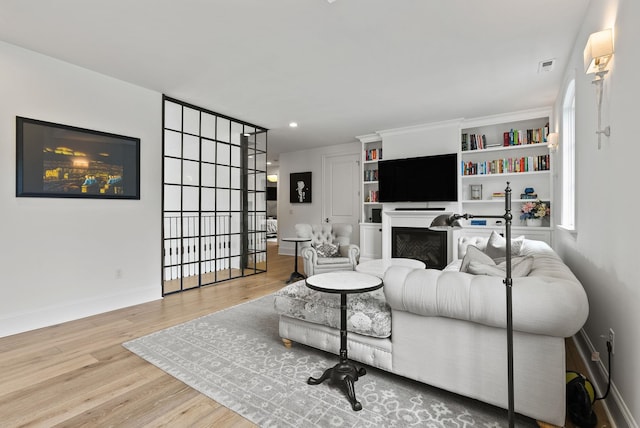 living room featuring hardwood / wood-style flooring