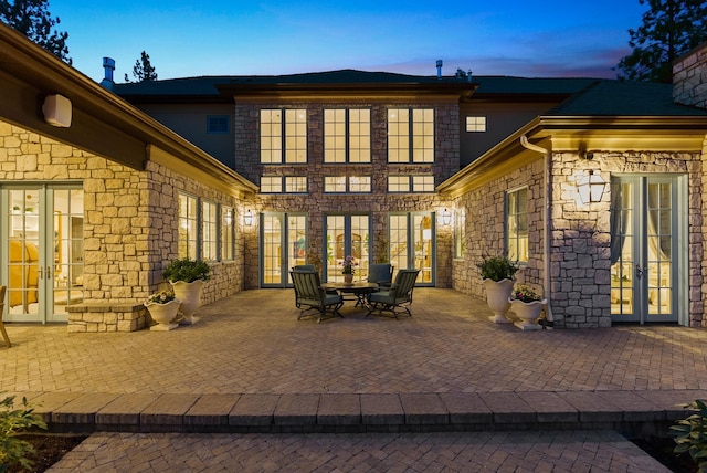 exterior space featuring a patio and french doors