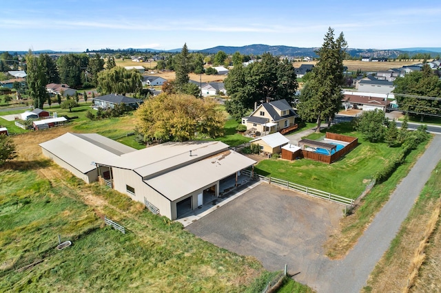 aerial view featuring a mountain view