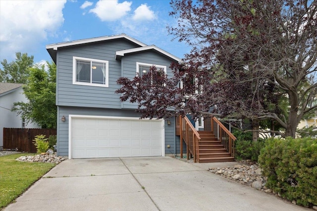 view of front facade with a garage