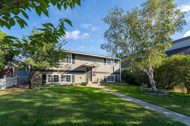 rear view of property with a lawn