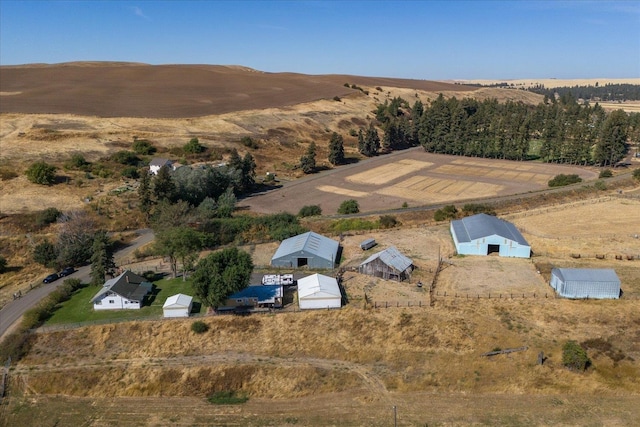 drone / aerial view featuring a rural view