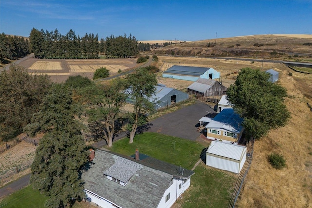 aerial view with a rural view