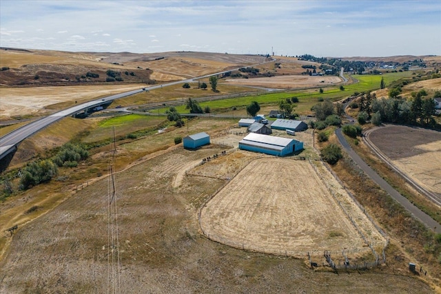 bird's eye view with a rural view