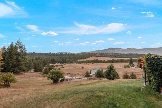 property view of mountains with a rural view