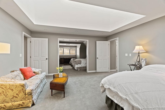 3206 W Long Prairie Rd, Valley, WA 99181 - bedroom with carpet, baseboards, and a raised ceiling