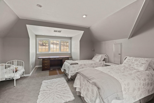 3206 W Long Prairie Rd, Valley, WA 99181 - bedroom with lofted ceiling, carpet flooring, and baseboards