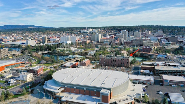 bird's eye view featuring a mountain view