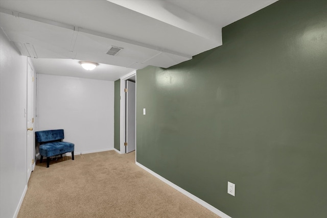 interior space with light colored carpet