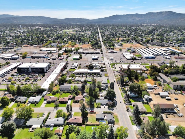 aerial view featuring a mountain view