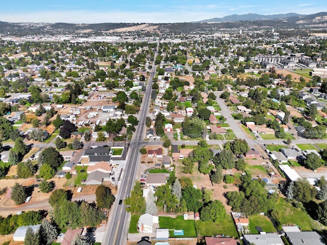 aerial view with a mountain view