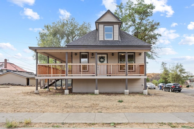 view of front of property with covered porch