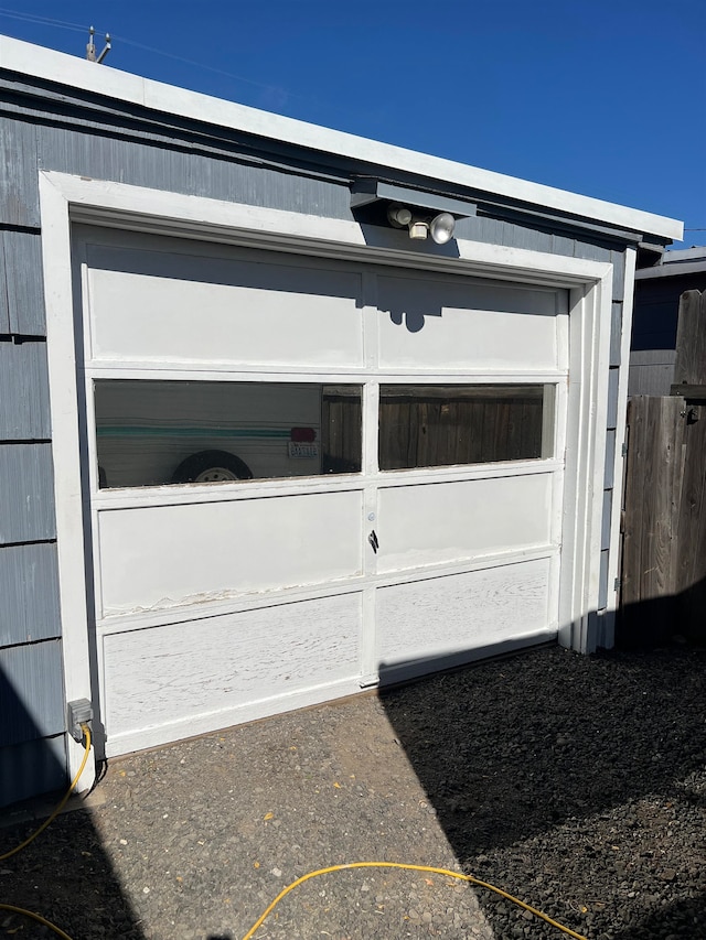 view of garage