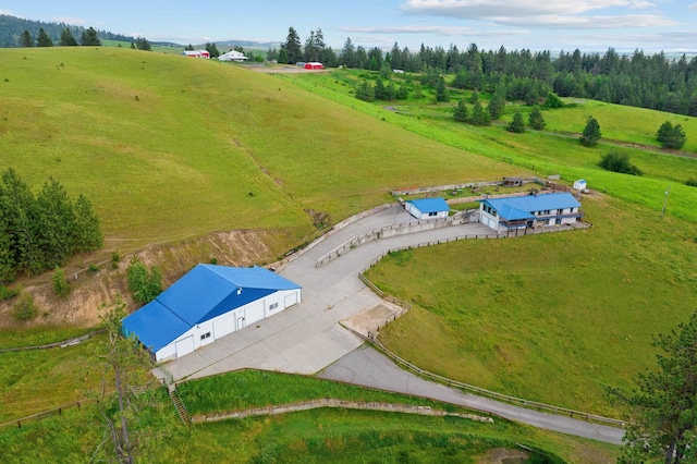 drone / aerial view featuring a rural view