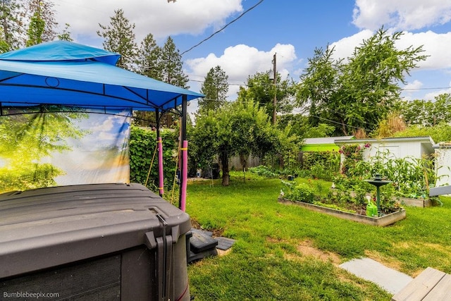 view of yard with a gazebo