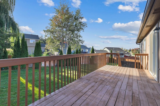 deck with a yard