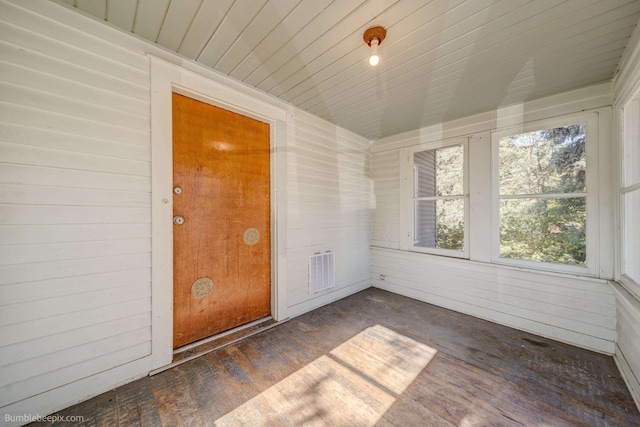 view of unfurnished sunroom