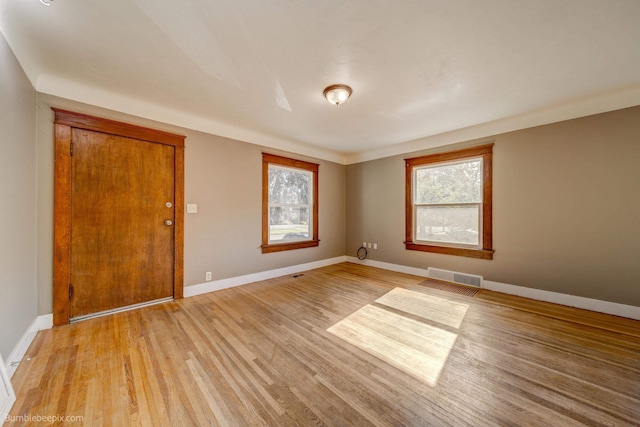 empty room featuring light hardwood / wood-style flooring