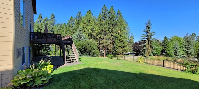 view of yard featuring a deck