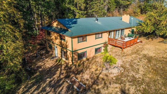 drone / aerial view with a forest view