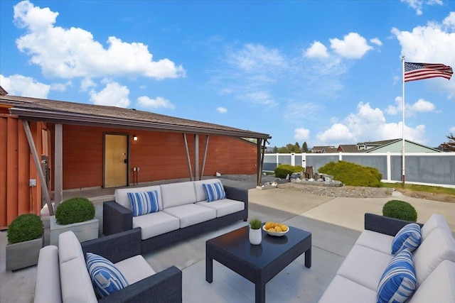 view of patio featuring outdoor lounge area